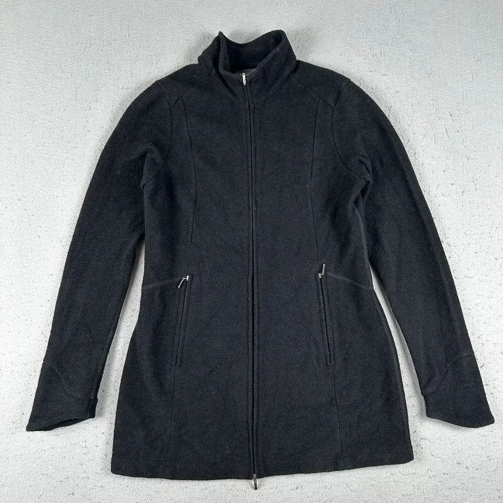 Ibex Jacket Womens Small Black BACKBAY Zque Merino Wool Tunic Full Zip Mock Neck
